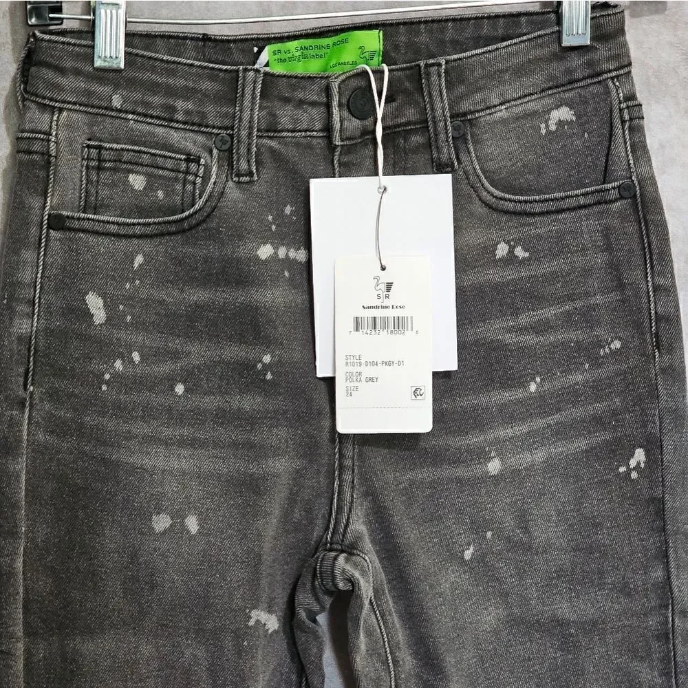 ‎Sandrine Rose x Free People Slim Denim Polkadot Jeans Size 24 - Picture 2 of 4